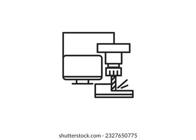 Milling CNC icon design vector template