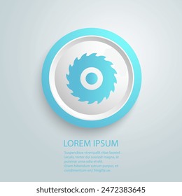 Milling cutter blue icon symbol. Premium quality isolated sawmill element in trendy style vector