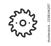 Milling cutter isolated icon, circular saw blade vector icon with editable stroke