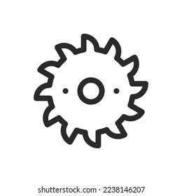 Milling cutter isolated icon, circular saw blade vector icon with editable stroke