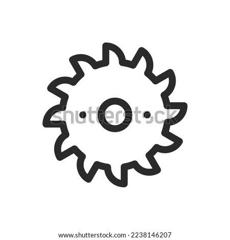 Milling cutter isolated icon, circular saw blade vector icon with editable stroke