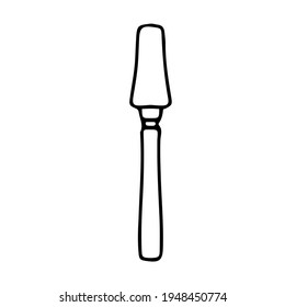 Milling cutter for manicure. Hand-drawn doodles. Hand and nail care. Vector illustration isolated on white background.