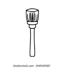 Milling cutter for manicure. Hand-drawn doodles. Hand and nail care. Vector illustration isolated on white background.