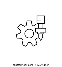 Milling icon. Element of laser application in production for mobile concept and web apps illustration. Thin line icon for website design and development, app development