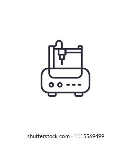 Milling Machine, Cnc Line Icon