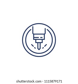 milling machine line icon, vector