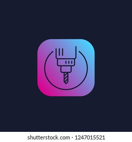 milling machine linear vector icon