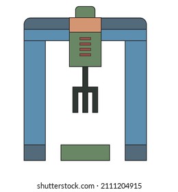 The Milling machine with top cutter - Manufacturing Illustration - vector , icon