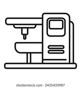 Milling panel machine icon outline vector. Center gear. Beam tool press laser