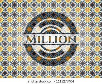Million arabic style badge. Arabesque decoration.