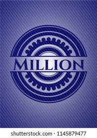 Million badge with jean texture