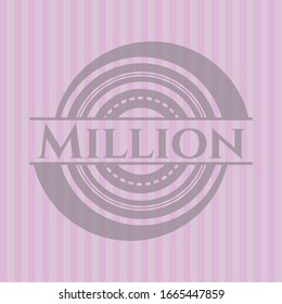 Million badge with pink background. Vector Illustration. Detailed.