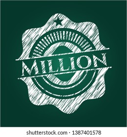 Million chalkboard emblem. Vector Illustration. Detailed.