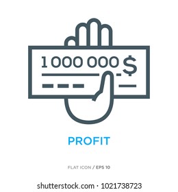 Million Check Line Flat Icon