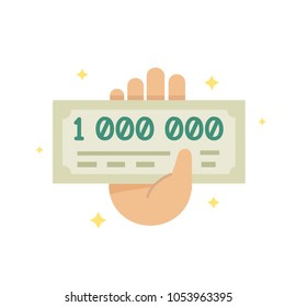 Million Check Line Flat Icon