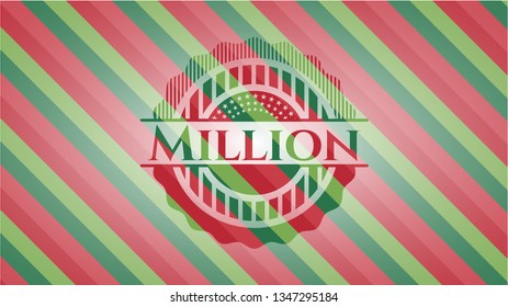 Million christmas colors style badge.