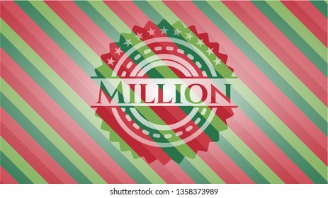 Million christmas colors style emblem.