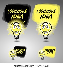 million dollar idea symbol. vertical and horizontal banner design