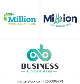 Million Logo A Vector Paint Brush With Currency Dollar And Two Double People Illustration Suitable For Business Consulting Company Agency Branding Services