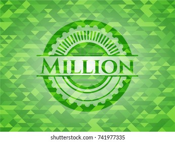 Million realistic green mosaic emblem