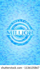 Million realistic sky blue mosaic emblem