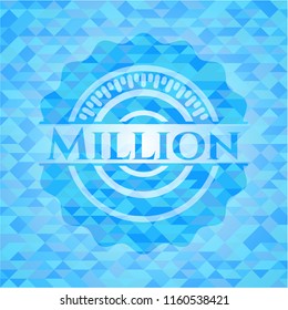 Million realistic sky blue mosaic emblem