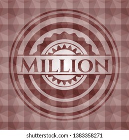 Million red badge with geometric pattern. Seamless.