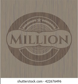 Million retro wooden emblem