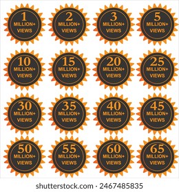 Million+ views bundle for social media marketing, web browsing for sale with two colors, 1M+ to 65M+ views bundle.