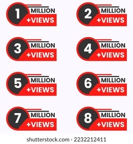 million views celebration background design banner 1m to 8m plus views