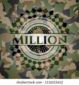 Million written on a camouflage texture