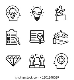 Millionaire Habits Outline Vector Icons 