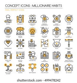 Millionaire Habits , Thin Line and Pixel Perfect Icons