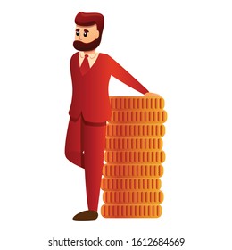 Millionaire icon. Cartoon of millionaire vector icon for web design isolated on white background