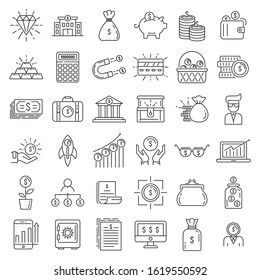Millionaire icons set. Outline set of millionaire vector icons for web design isolated on white background