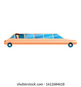 Millionaire limousine icon. Cartoon of millionaire limousine vector icon for web design isolated on white background