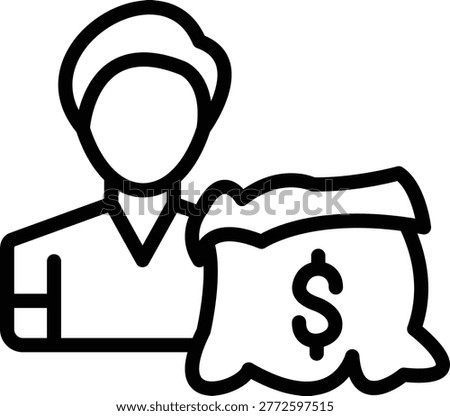 Millionaire Line Icon and Vector