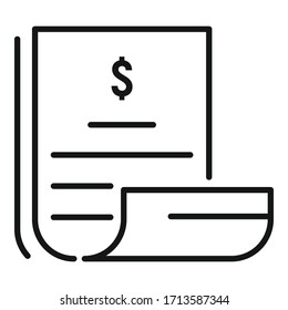 Icono de periódicos millonarios. Icono vectorial de documentos millonarios de esquema para diseño web aislado en fondo blanco