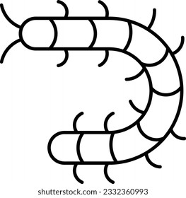 Millipede centipede arthropod insect bug Outline