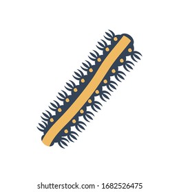 millipede insect icon over white background, flat style, vector illustration