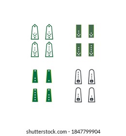 Millitary rank insignia symbol icon illustration design 