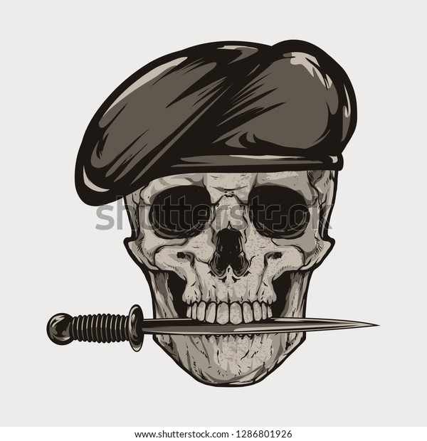 Millitary Skull Army Vector Stock Vector (Royalty Free) 1286801926