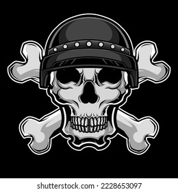 Logo-Illustration eines Millitärskull-Soldaten