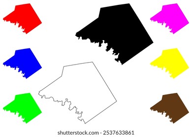 Mills County, Texas (Counties in Texas, United States of America,USA, U.S., US) map vector illustration, scribble sketch Mills map