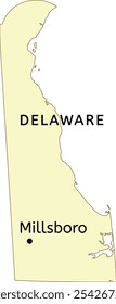 Millsboro localização da cidade em Delaware mapa do estado