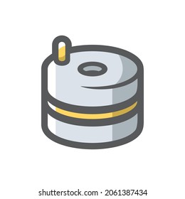 Millstone ancient mill Vector icon Cartoon illustration