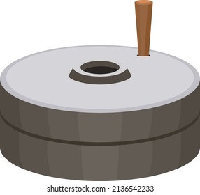 Millstone, illustration, vector on a white background.