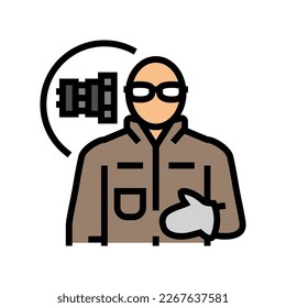 vector de icono de color de trabajador de reparación de frescor. signo de trabajador de reparación de fresa. ilustración de símbolo aislado