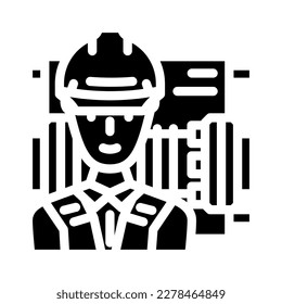 millwright repair worker glyph icon vector. millwright repair worker sign. isolated symbol illustration