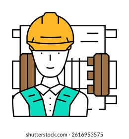 millwright repair worker line icon vector. millwright repair worker sign. isolated symbol illustration